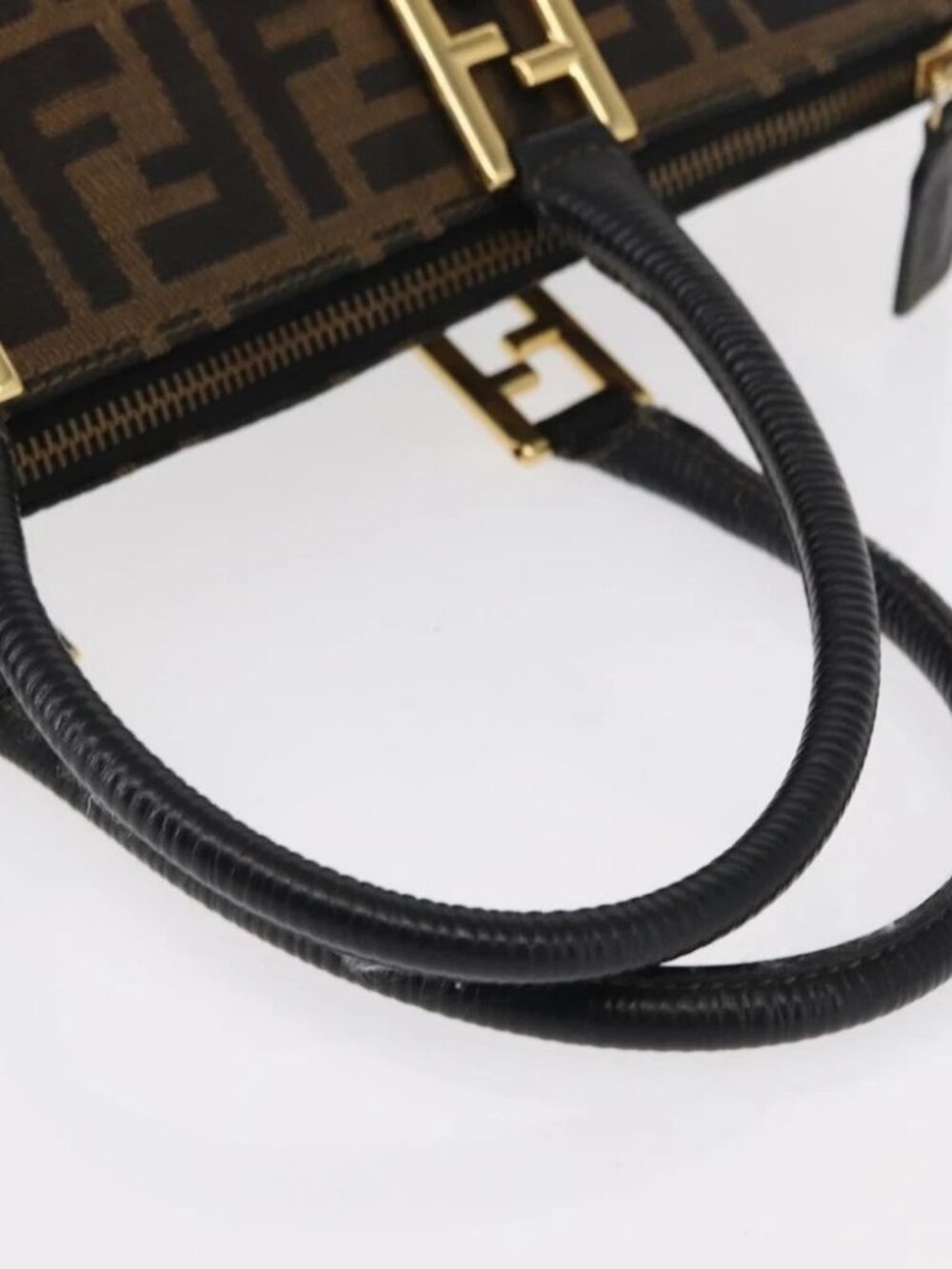 FENDI Zucca Canvas Tote Bag Black Brown Auth - Picture 9 of 16